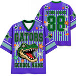 ChaoticClub Mascot Neon Striped School Pride Game Day Mesh Jersey