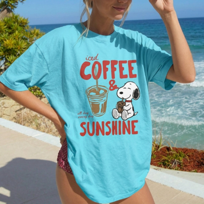 ChaoticClub Summer Coffee And Sunshine Neon T-shirt