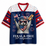 ChaoticClub USA Feral & Free Patriotic Raccoon Mesh Jersey