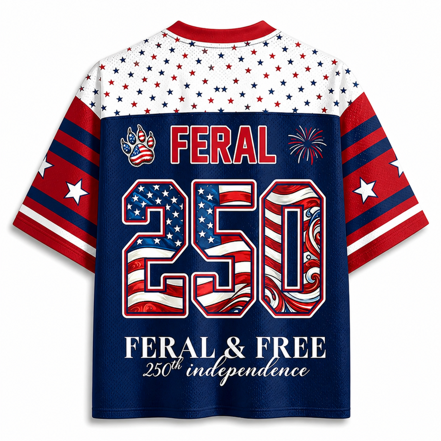 ChaoticClub USA Feral & Free Patriotic Raccoon Mesh Jersey