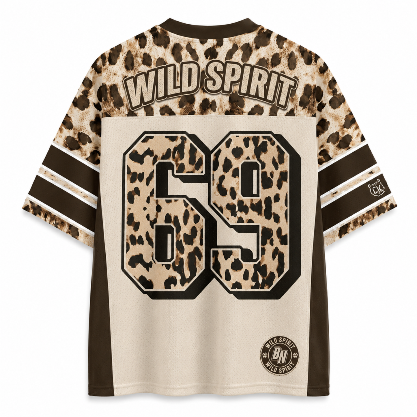 ChaoticClub Personalized Number Wild Spirit Leopard Mesh Jersey