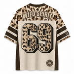 ChaoticClub Personalized Number Wild Spirit Leopard Mesh Jersey