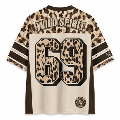 ChaoticClub Personalized Number Wild Spirit Leopard Mesh Jersey