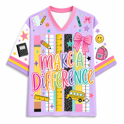 ChaoticClub Striped Make A Difference Pencil Crayons  Mesh Jersey
