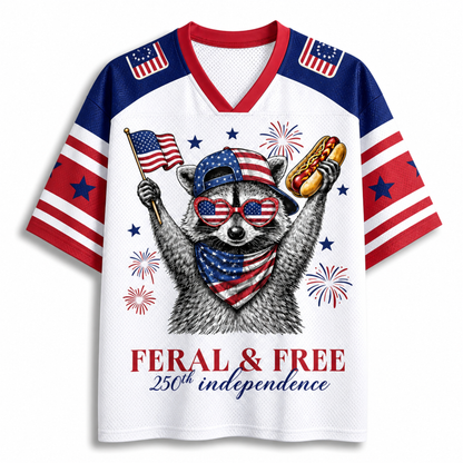 ChaoticClub USA Feral & Free Patriotic Raccoon Mesh Jersey