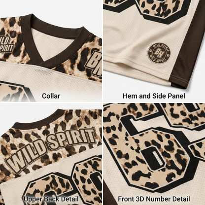 ChaoticClub Personalized Number Wild Spirit Leopard Mesh Jersey