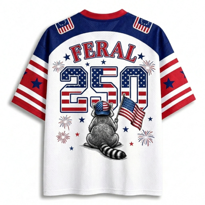 ChaoticClub USA Feral & Free Patriotic Raccoon Mesh Jersey