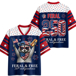 ChaoticClub USA Feral & Free Patriotic Raccoon Mesh Jersey