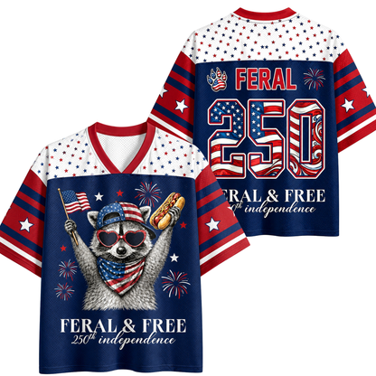 ChaoticClub USA Feral & Free Patriotic Raccoon Mesh Jersey