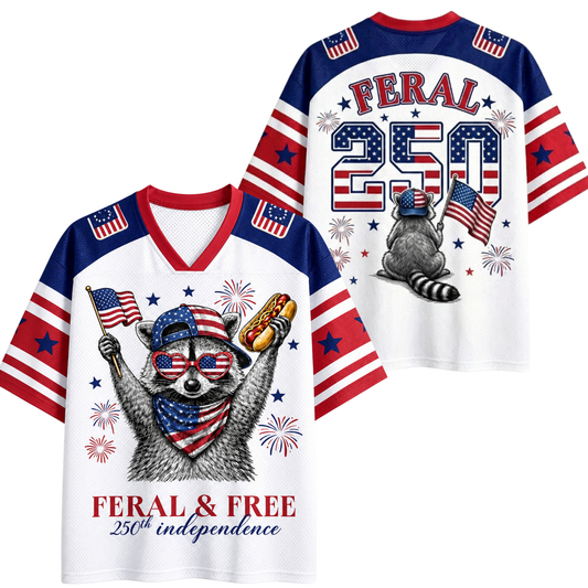 ChaoticClub USA Feral & Free Patriotic Raccoon Mesh Jersey