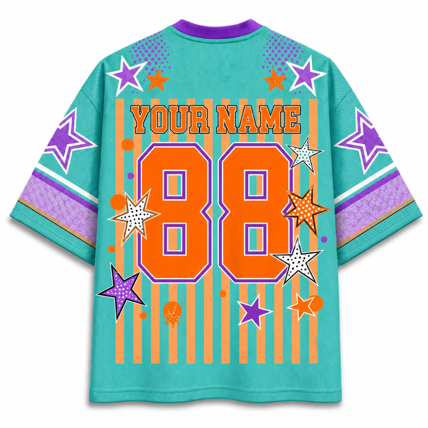 ChaoticClub Mascot Neon Striped School Pride Game Day Mesh Jersey