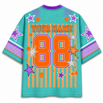 ChaoticClub Mascot Neon Striped School Pride Game Day Mesh Jersey