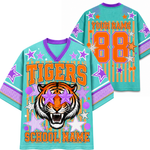 ChaoticClub Mascot Neon Striped School Pride Game Day Mesh Jersey
