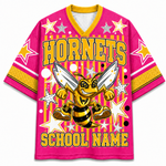 ChaoticClub Mascot Neon Striped School Pride Game Day Mesh Jersey