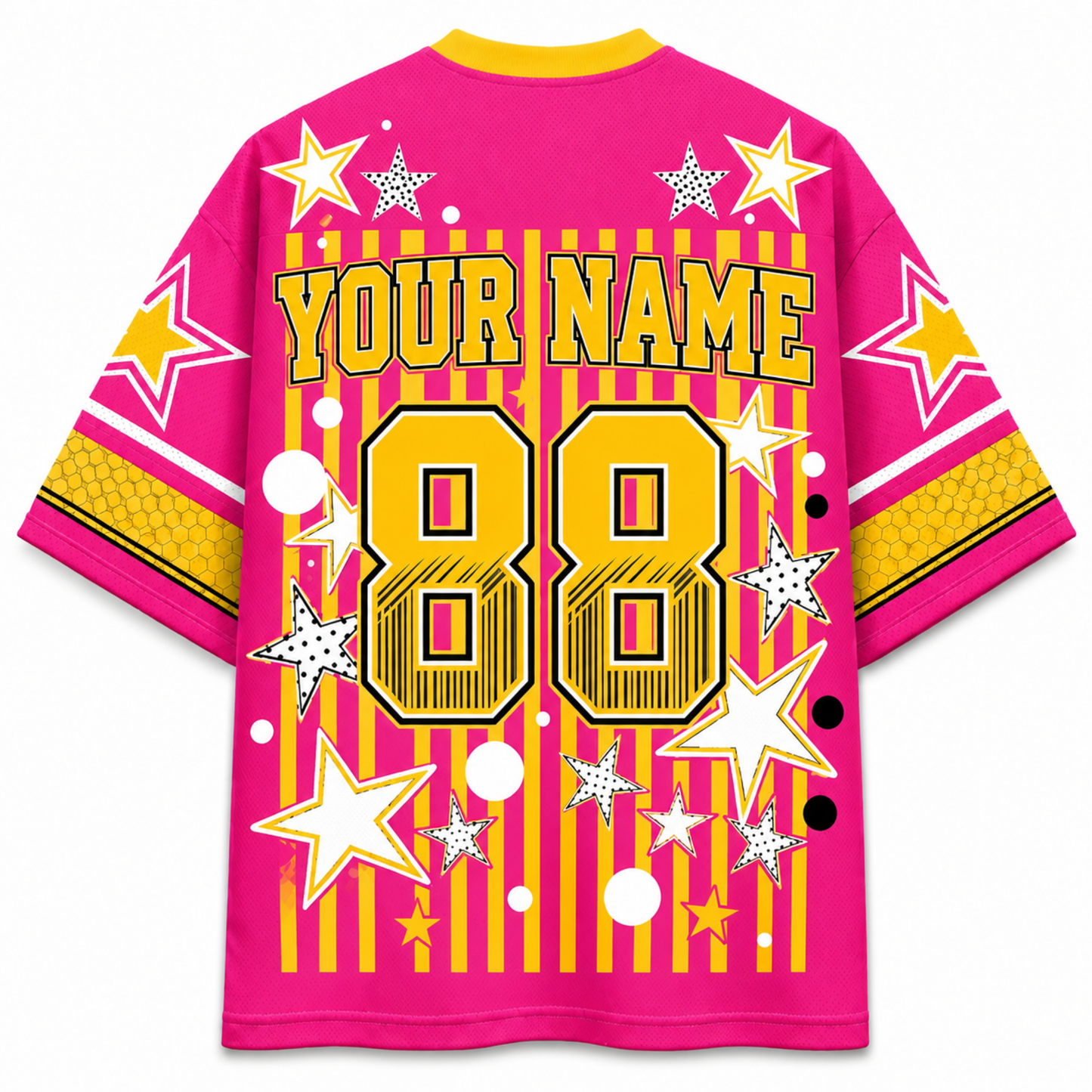 ChaoticClub Mascot Neon Striped School Pride Game Day Mesh Jersey