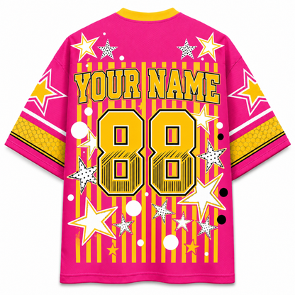 ChaoticClub Mascot Neon Striped School Pride Game Day Mesh Jersey