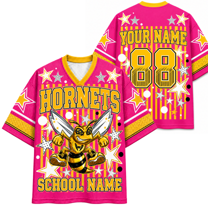 ChaoticClub Mascot Neon Striped School Pride Game Day Mesh Jersey