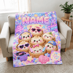 Chaotic Club Personalized Cute Dumpling Daily Life Fleece Blanket