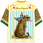 ChaoticClub Leopard Stars Bubblegum Striped Summer Mesh Jersey