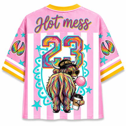 ChaoticClub Hot Mess Highland Cow Bumble Mesh Jersey