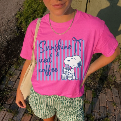 ChaoticClub Summer Coffee And Sunshine Neon T-shirt
