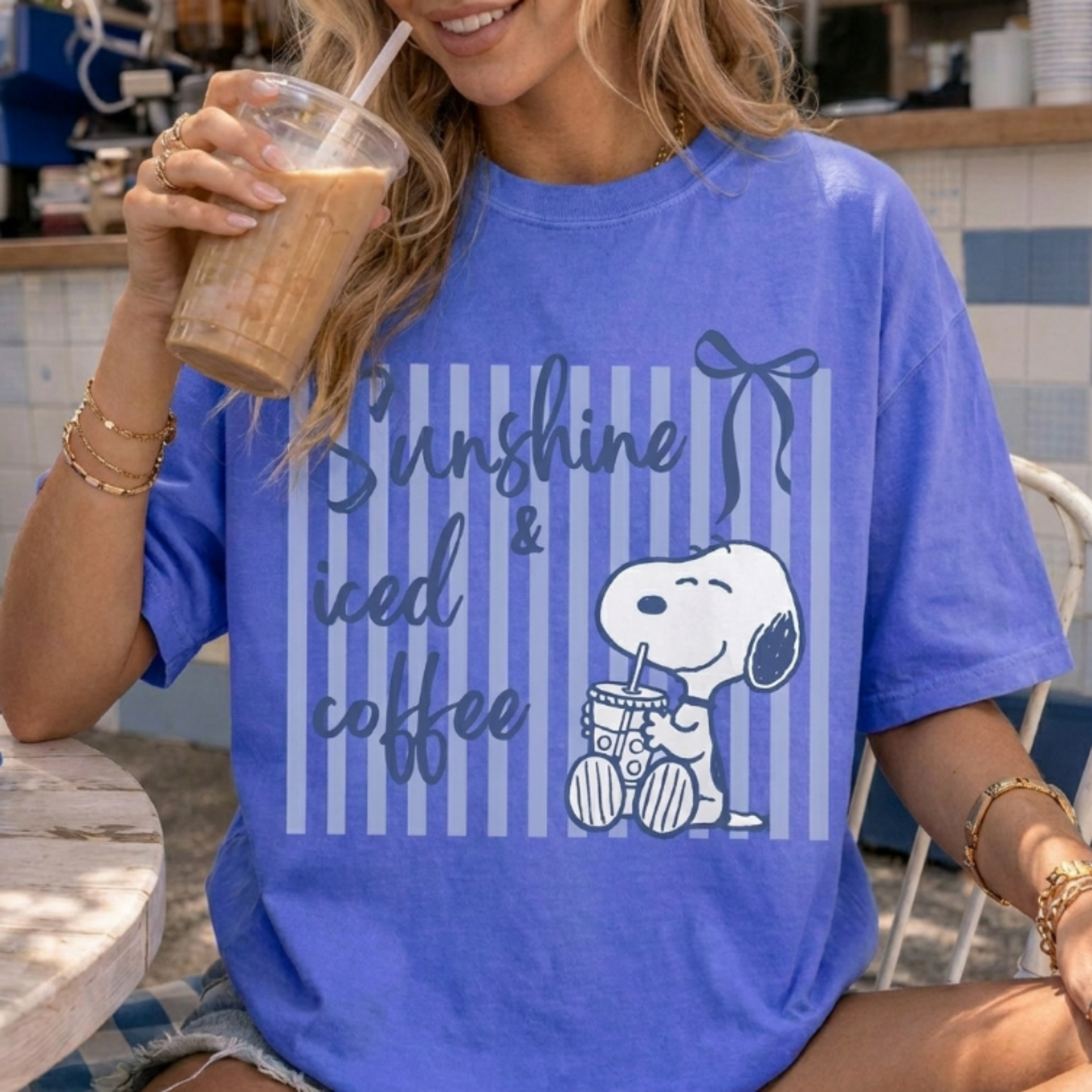 ChaoticClub Summer Coffee And Sunshine Neon T-shirt