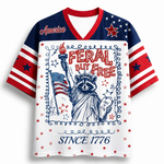 ChaoticClub Feral & Free 4th of July Patriotic Raccoon Mesh Jersey