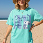 ChaoticClub Summer Coffee And Sunshine Neon T-shirt