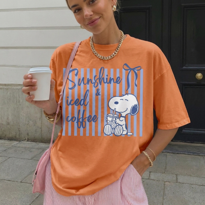 ChaoticClub Summer Coffee And Sunshine Neon T-shirt