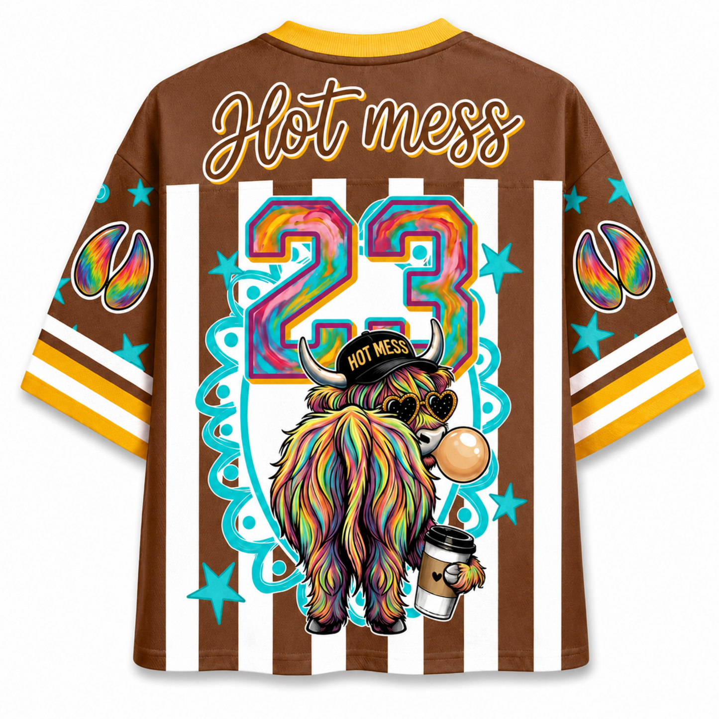 ChaoticClub Hot Mess Highland Cow Bumble Mesh Jersey