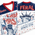 ChaoticClub Feral & Free 4th of July Patriotic Raccoon Mesh Jersey