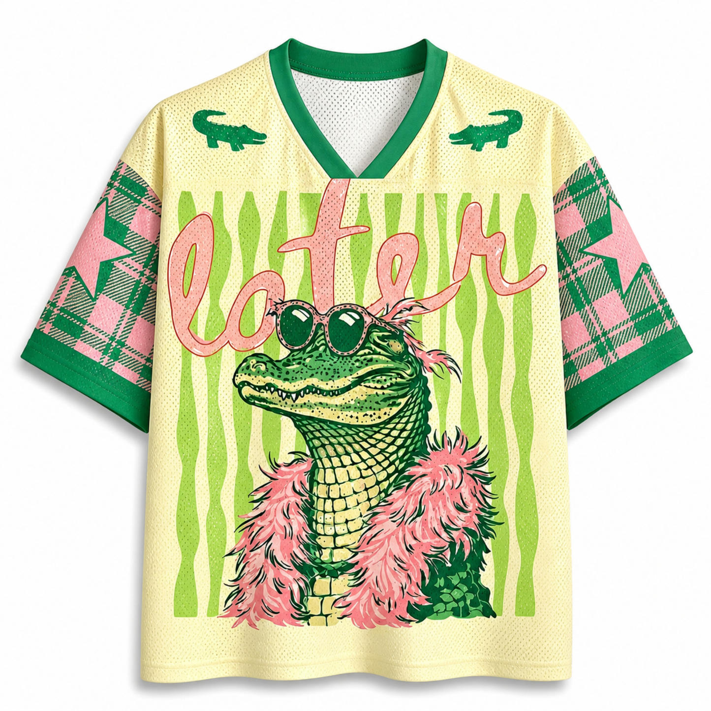 ChaoticClub Striped Later After While Gator Mesh Jersey