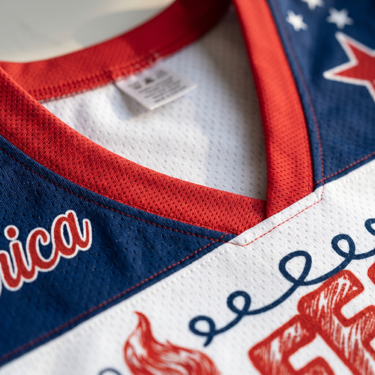 ChaoticClub Feral & Free 4th of July Patriotic Raccoon Mesh Jersey