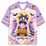 ChaoticClub Spooky Candy Bucket Ghost Raccoon Halloween Mesh Jersey