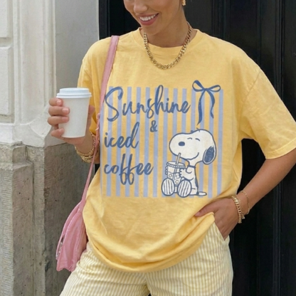 ChaoticClub Summer Coffee And Sunshine Neon T-shirt