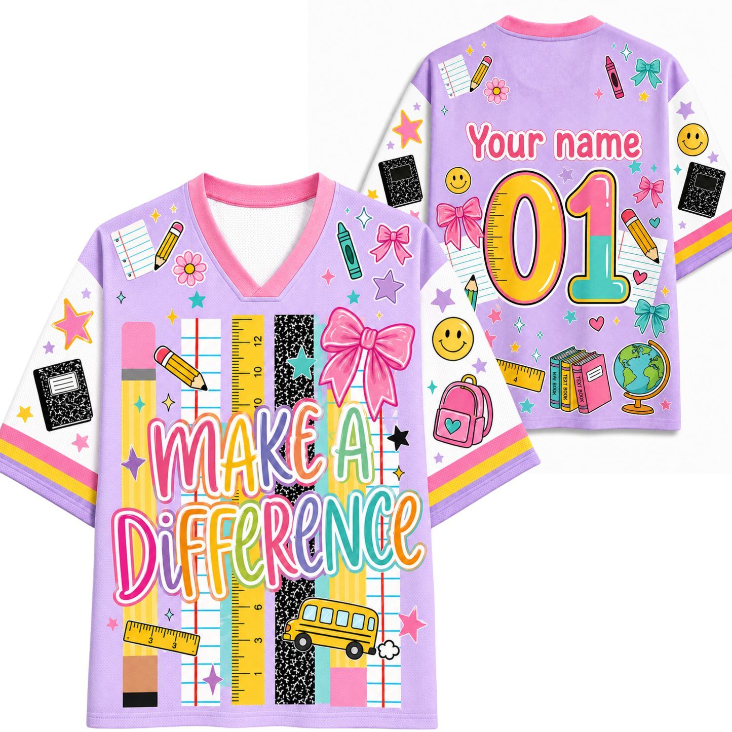 ChaoticClub Striped Make A Difference Pencil Crayons  Mesh Jersey