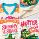 ChaoticcClub Hotter Than A Hoochie Coochie Crocodile Mesh Jersey - Breathable Mesh Fabric Detail