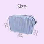 Personalized Embroidered Striped Seersucker Makeup Bag