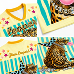 ChaoticClub Leopard Stars Bubblegum Striped Summer Mesh Jersey
