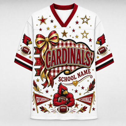 Chaotic Club Custom Mascot Coquette Bow Game Day Mesh Jersey
