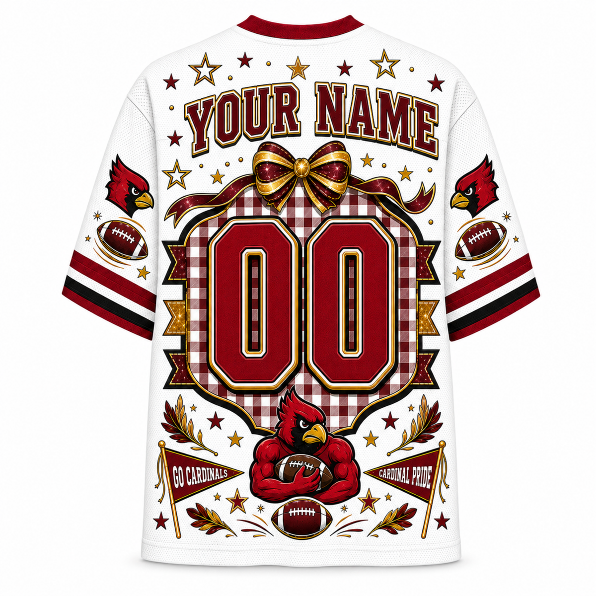 Chaotic Club Custom Mascot Coquette Bow Game Day Mesh Jersey