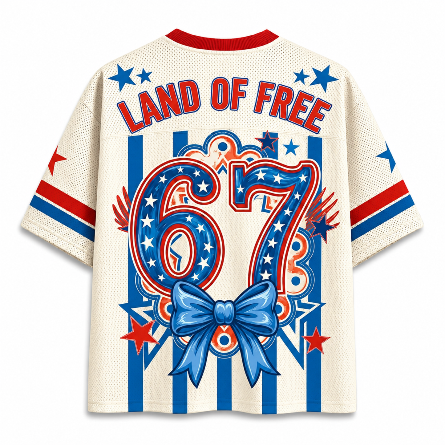 ChaoticClub Striped Patriotic Eagle Coquette 250th America Mesh Jersey