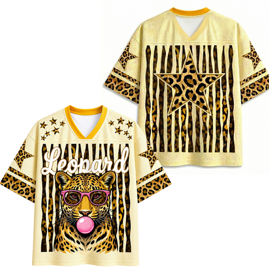 ChaoticClub Leopard Stars Bubblegum Summer Mesh Jersey