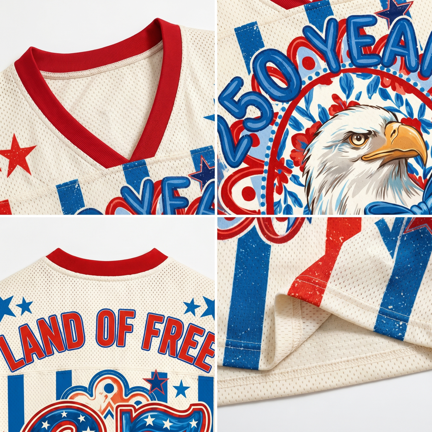 ChaoticClub Striped Patriotic Eagle Coquette 250th America Mesh Jersey