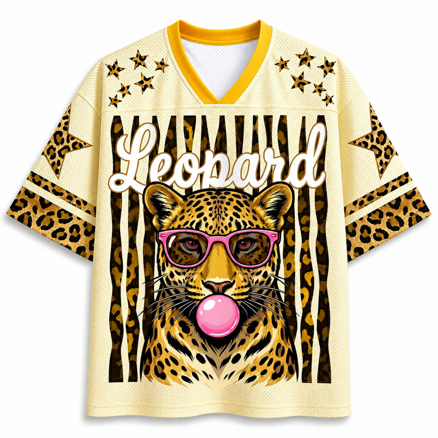 ChaoticClub Leopard Stars Bubblegum Summer Mesh Jersey