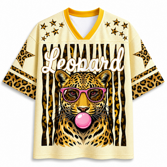 ChaoticClub Leopard Stars Bubblegum Summer Mesh Jersey