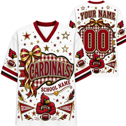Chaotic Club Custom Mascot Coquette Bow Game Day Mesh Jersey