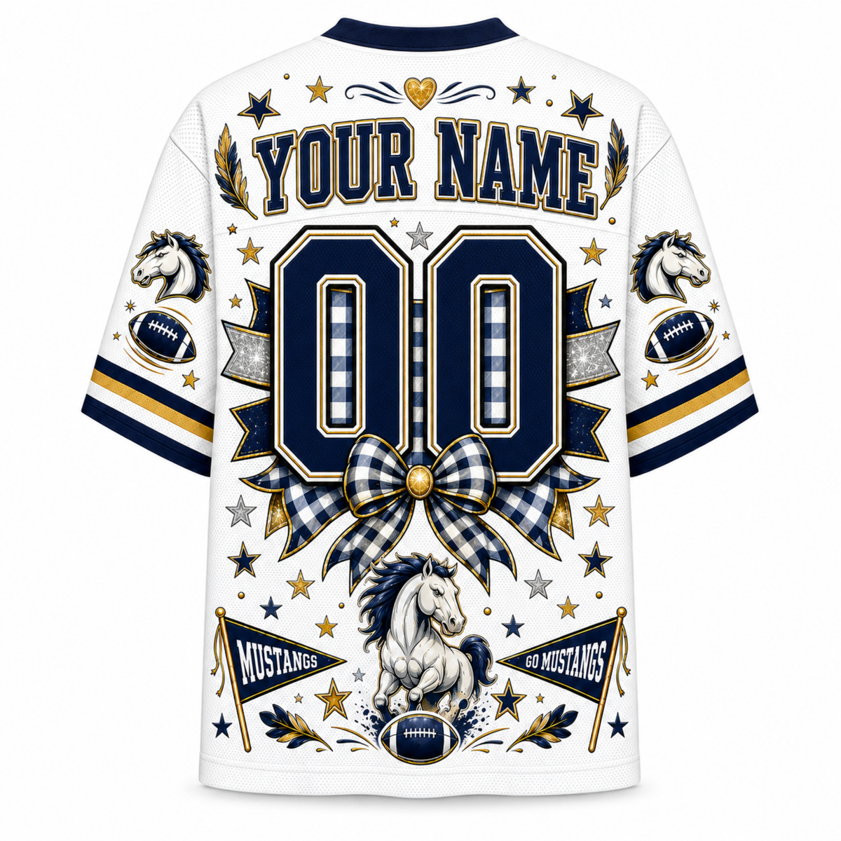 Chaotic Club Custom Mascot Coquette Bow Game Day Mesh Jersey