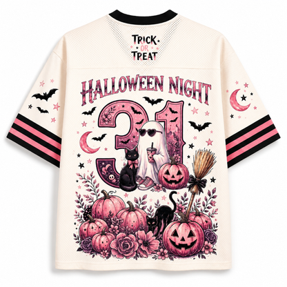 Chaotic Club Ghost Blowing Bubble Gum Brushstroke Halloween Mesh Jersey