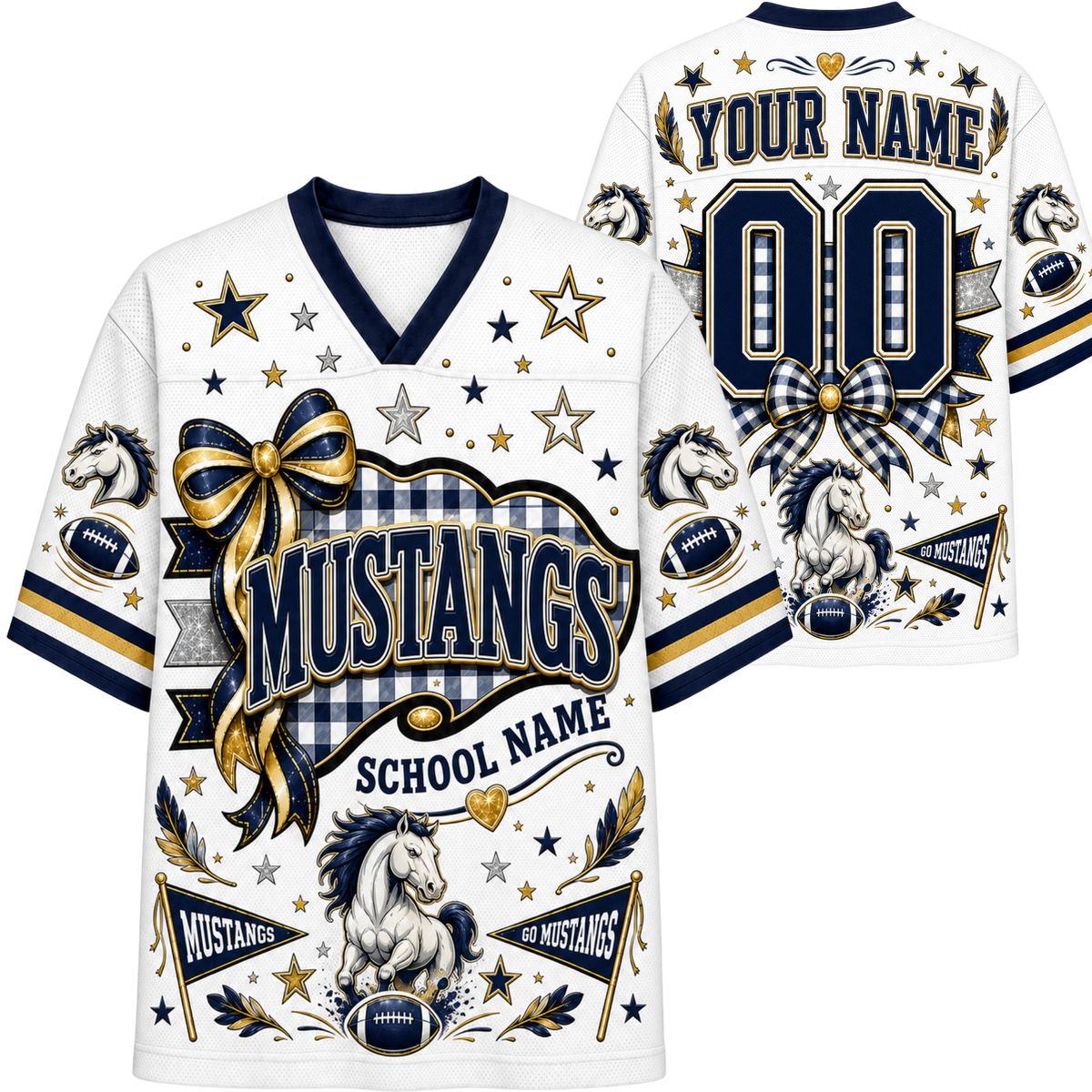 Chaotic Club Custom Mascot Coquette Bow Game Day Mesh Jersey